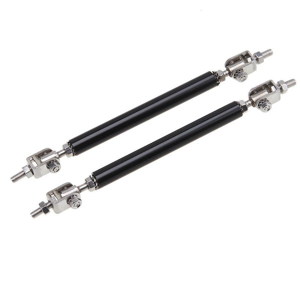 2pcs15cms Black LARGE Adjustable Universal Front Rear Bumper Lip Splitter Strut Brace Rod Support Bar