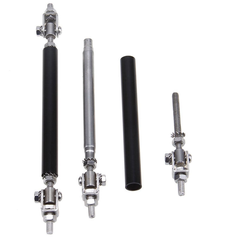 2pcs15cms Black LARGE Adjustable Universal Front Rear Bumper Lip Splitter Strut Brace Rod Support Bar