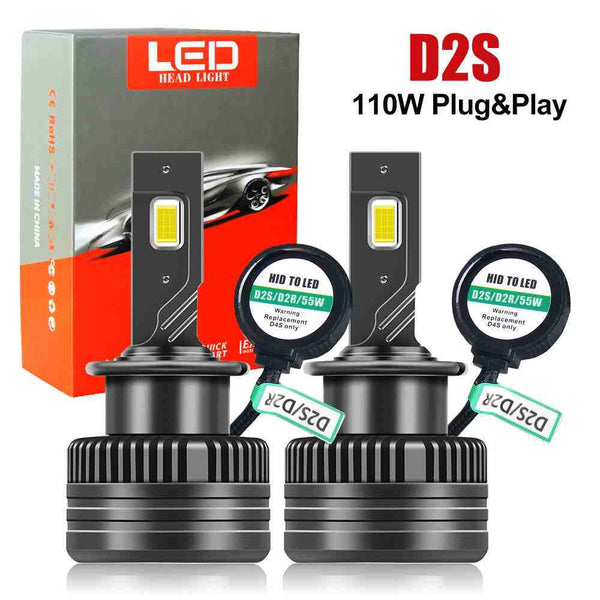2X 55W LED Headlight Bulbs Replace D2S HID Xenon Conversion Kit For Car
