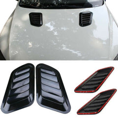 2X Car Decorative Air Flow Intake Hood Scoop Bonnet Vent Cover Universal Black