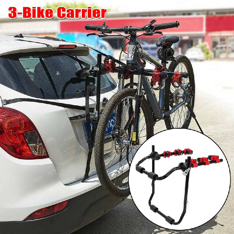 3 Bike Bicycle Cycle Deluxe Rear Mount Car Rack Carrier Universal Fitting Saloon Hatchback SUV