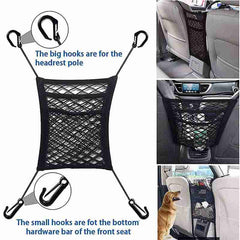 3-Layer Car Mesh Organizer, Seat Back Net Bag, Barrier of Backseat Pet Kids, Cargo Tissue Purse Holder, Driver Storage Netting Pouch