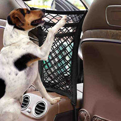 3-Layer Car Mesh Organizer, Seat Back Net Bag, Barrier of Backseat Pet Kids, Cargo Tissue Purse Holder, Driver Storage Netting Pouch