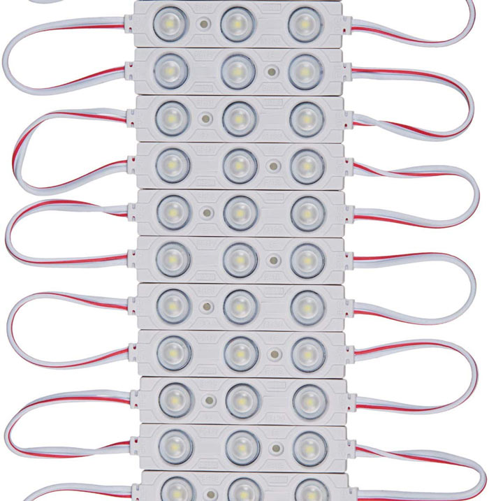 10pcs 3 LED SMD White Round Light Module Light Strip DC 12V