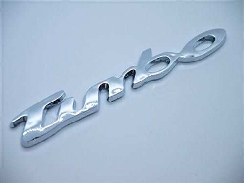 Cursive Style Small Letter Turbo Metal Logo 3D Car Hood Ornament / Decal For Car Bike Cycle
