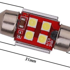1pc 31mm Festoon White LED SMD C5W Bulb Car 4-3030 Interior 6428 DE3021