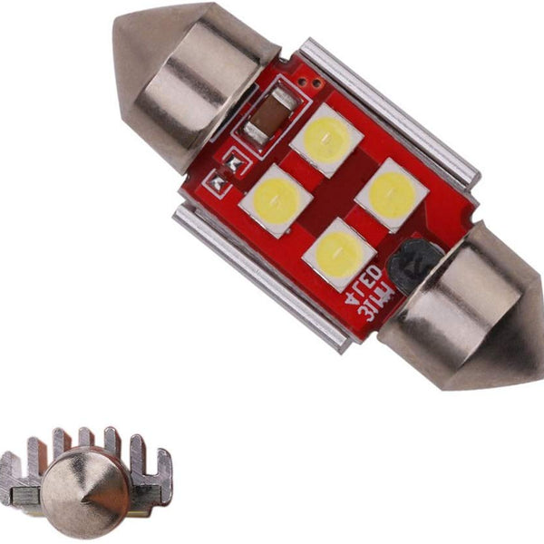 1pc 31mm Festoon White LED SMD C5W Bulb Car 4-3030 Interior 6428 DE3021