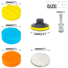 31pcs Buffing Pads Polishing Mop Car Wheel Buffer Polisher Kit Drill Attachment