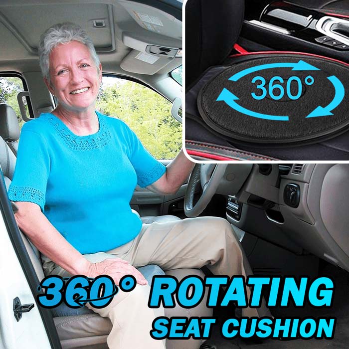 Black 360 Rotating Seat Cushion, Portable Memory Foam Auto Swivel Anti-Slip Seat Disc Fit Car Vehicle Sport Seat Space, Easy Movement to Enter/Exit