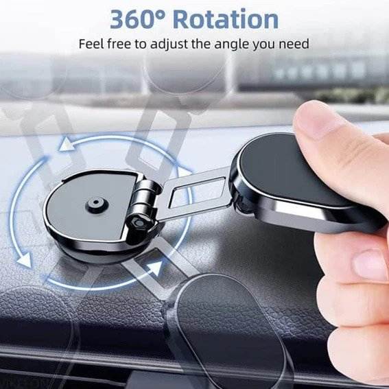 360 DEGREE ROTATING MAGNETIC CAR PHONE HOLDER | METAL FOLDING CAR PHONE HOLDER | NEW ALLOY FOLDING MAGNETIC CAR PHONE HOLDER (PACK OF 1)