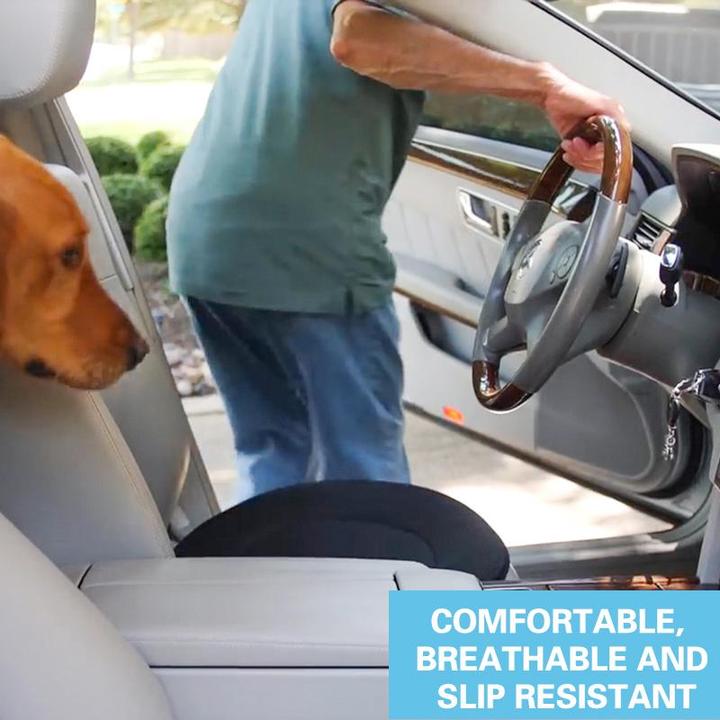 Beige 360 Rotating Seat Cushion, Portable Memory Foam Auto Swivel Anti-Slip Seat Disc Fit Car Vehicle Sport Seat Space, Easy Movement to Enter/Exit