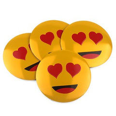 4pcs Heart Eye Emoji Face Emblem Car Wheel Center Hub Cap Caps Badge Sticker Decal 60mm