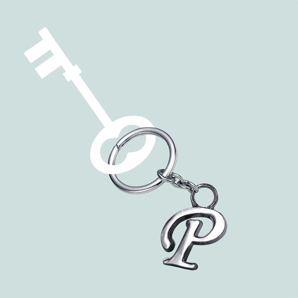 Stylish Letter P Simple Alphabet Key Ring Keychain For Car