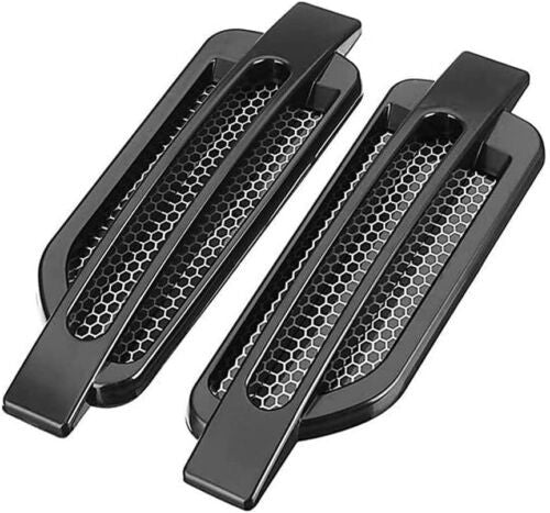 2Pcs BLACK Car Side Fender Vent Hood Scoop Air Intake Flow Fender Decorative Cover Trim