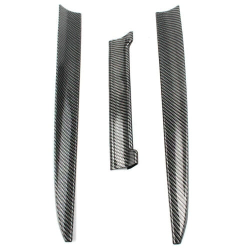 3pcs Carbon Color Universal PVC Car Rear Wing Lip Spoiler Tail Trunk Roof Trim