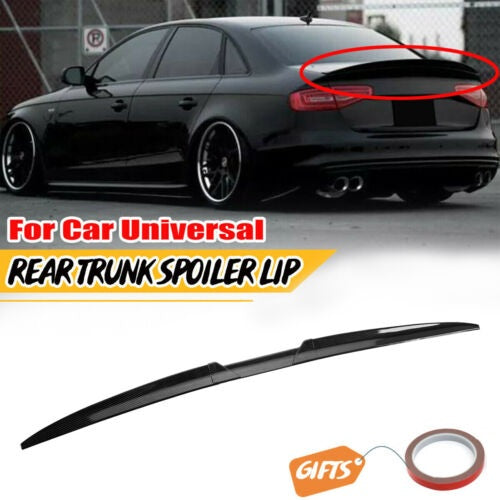 3PCS Black Universal Car Rear Trunk Wing Lip Trim Spoiler Tail Trunk Roof