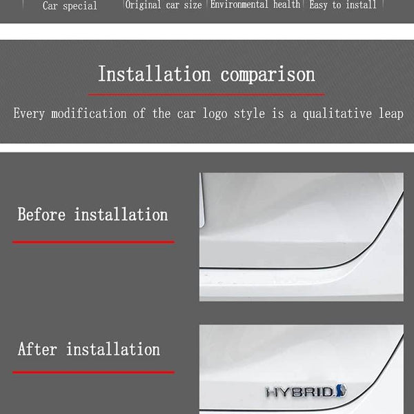 1pcs Chrome Blue Hybrid 3D Metal Car Sticker Emblem Badge Car Bike Decorative