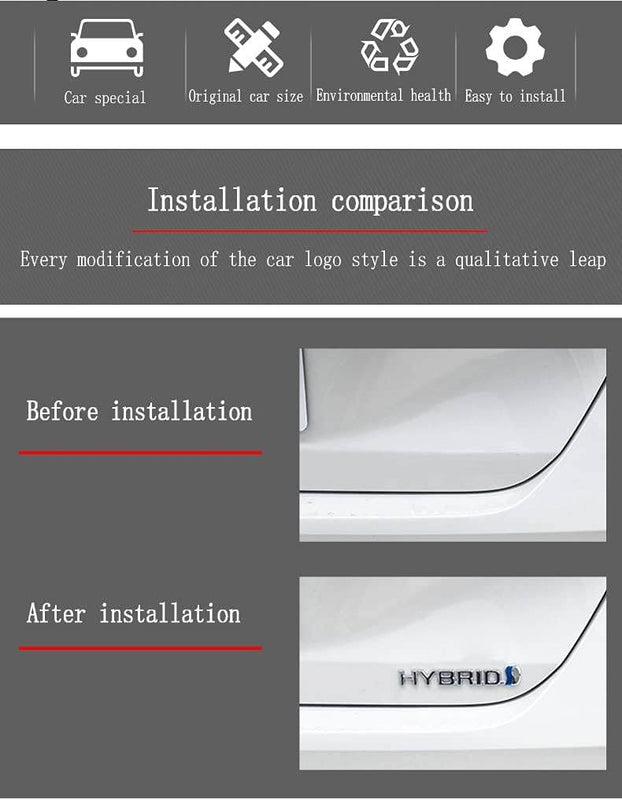 1pcs Chrome Blue Hybrid 3D Metal Car Sticker Emblem Badge Car Bike Decorative