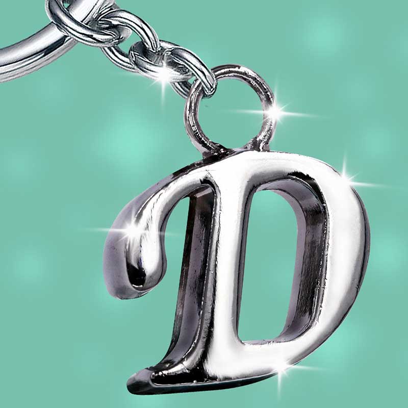 Stylish Letter D Simple Alphabet Key Ring Keychain For Car