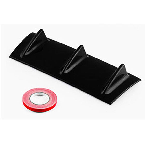 3Fin Universal Lower Rear Body Bumper Lip Diffuser Shark Fin Spoiler Gloss Black
