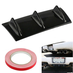 3Fin Universal Lower Rear Body Bumper Lip Diffuser Shark Fin Spoiler Gloss Black