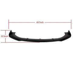 3pc Universal Glossy Black Front Bumper Protector Body Kit Splitter Spoiler Lip (Heavy Quality)