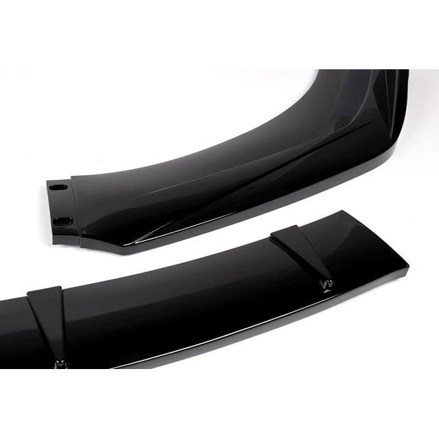 3pc Universal Glossy Black Front Bumper Protector Body Kit Splitter Spoiler Lip (Heavy Quality)