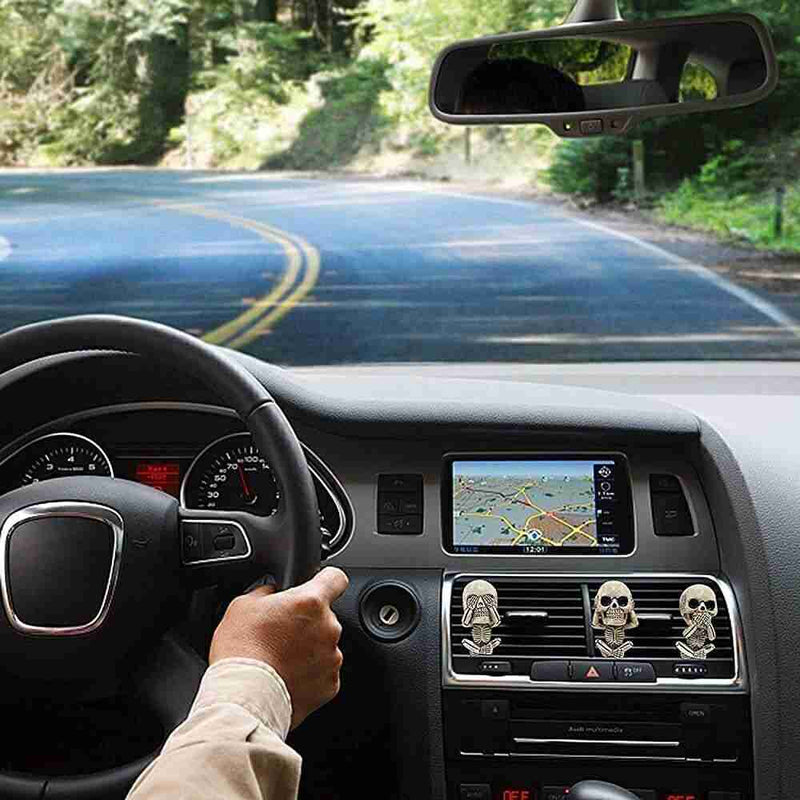 3PCS Car Decor Gift Ghost Skull Car Air Freshener Car Perfume Diffuser Vent Clip