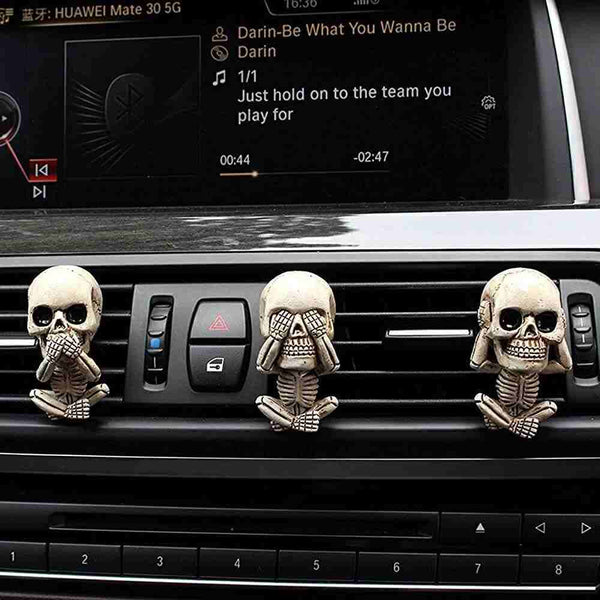 3PCS Car Decor Gift Ghost Skull Car Air Freshener Car Perfume Diffuser Vent Clip