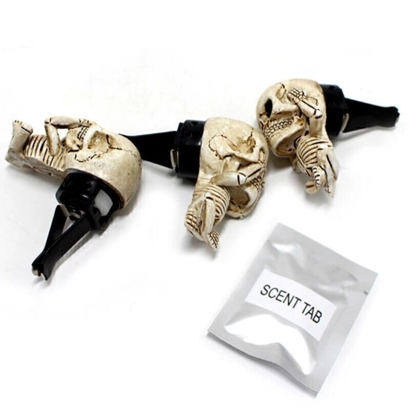 3PCS Car Decor Gift Ghost Skull Car Air Freshener Car Perfume Diffuser Vent Clip