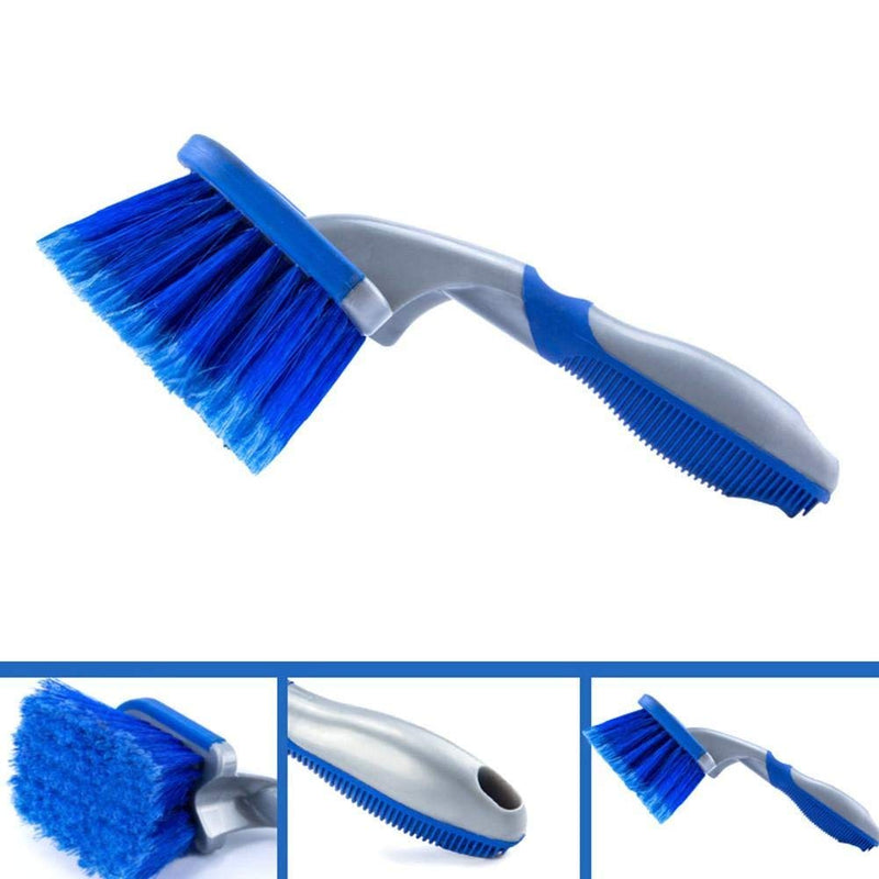 3PCS/SET Car Wash Wheel Blue Brush Long Handle Tire Brush Cleaning Tool Wash Car Tire Brush
