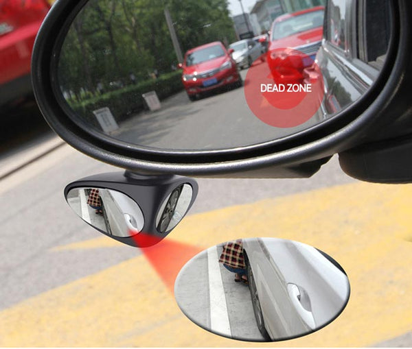 2pcs 3R Car Double Side Blind Spot Rearview Mirror HD 360 Wide Angle Reversing Auxiliary Mirror - WhiteRight & Left
