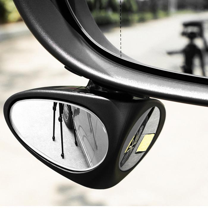 2pcs 3R Car Double Side Blind Spot Rearview Mirror HD 360 Wide Angle Reversing Auxiliary Mirror - WhiteRight & Left