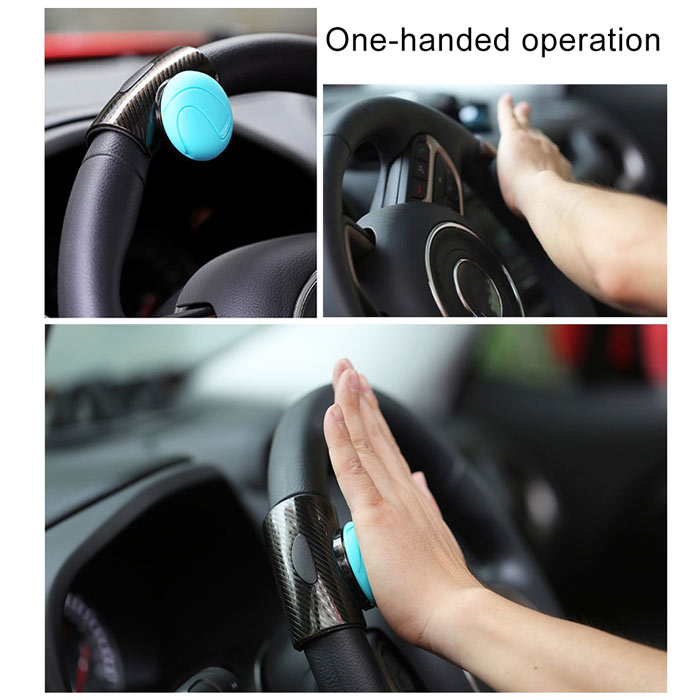 3R-2151 BLACK 360 Rotation Car Steering Wheels Spinner Knob Power Save Easy Turn Ball Booster