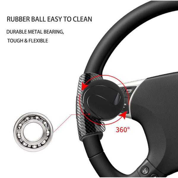 3R-2151 BLACK 360 Rotation Car Steering Wheels Spinner Knob Power Save Easy Turn Ball Booster