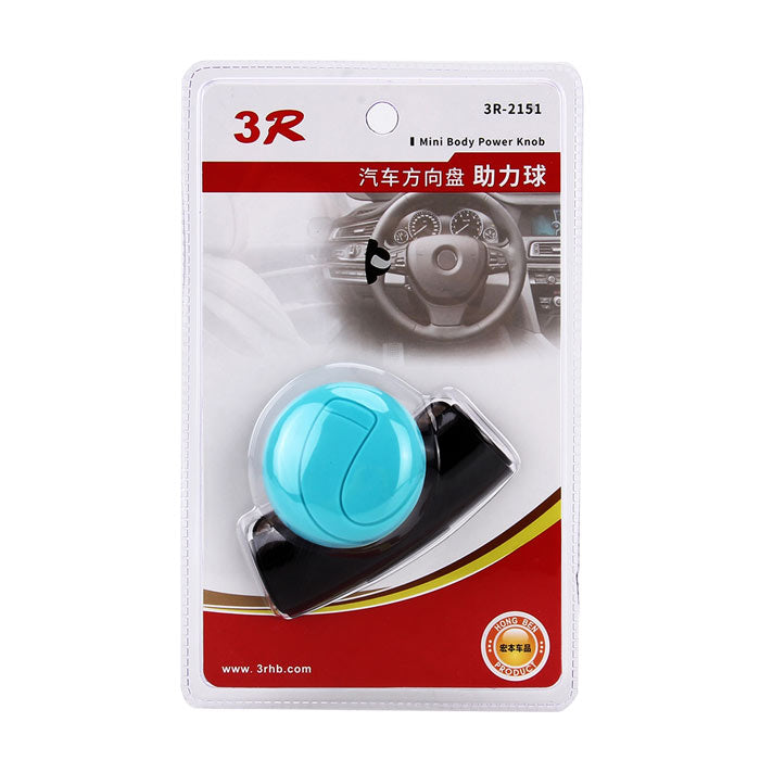 3R-2151 BLUE 360 Rotation Car Steering Wheels Spinner Knob Power Save Easy Turn Ball Booster