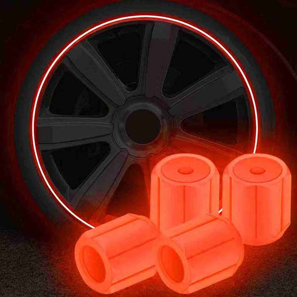 4 Pcs Color Car Truck Tyre Valve Caps Luminous Glow Car Tire Air Stem Valve Cap Covers