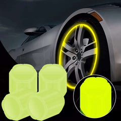 4 Pcs Color Car Truck Tyre Valve Caps Luminous Glow Car Tire Air Stem Valve Cap Covers