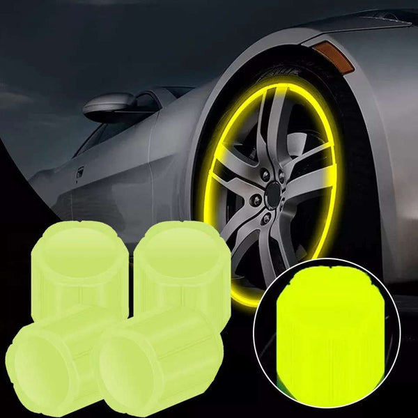4 Pcs Color Car Truck Tyre Valve Caps Luminous Glow Car Tire Air Stem Valve Cap Covers