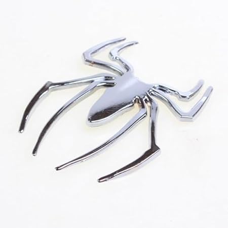 Spider Emblems Badges Sticker, Metal Chrome Auto Badges, Cool Spider Logo Car Body Sticker, Universal Car Decoration Automotive Decals for Scratch Cover, Fit Most Vehicles-Red