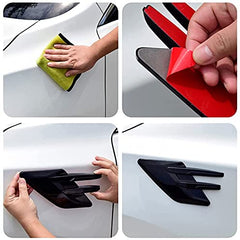2pcs Black Car Fender Side Vents Compatible Decorative Air Flow Intake For Exterior Parts in ABS