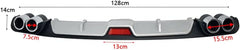 Universal Car Rear Bumper Lip Diffuser Spoiler 4 Holes Exhaust Pipe Decoration