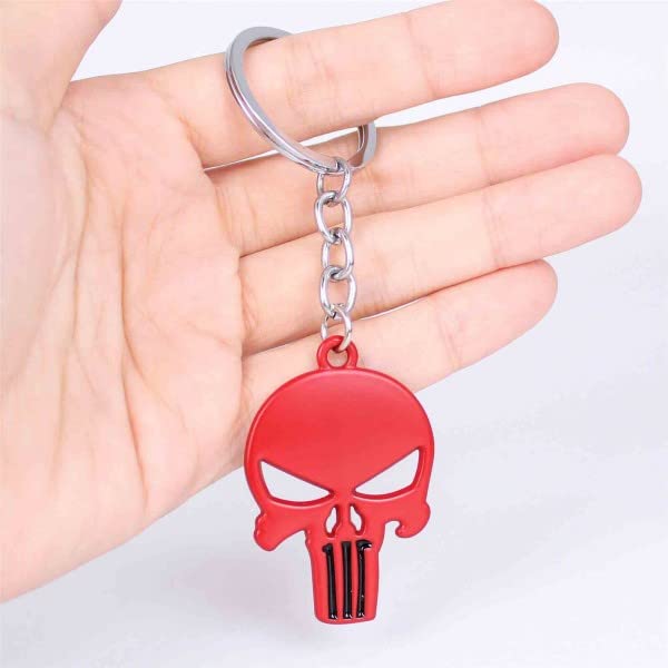 PUNISHER 3D Logo Emblem Metal Keychain For Gen Z, Travellers, Office, Bikes, Cycles And Cars