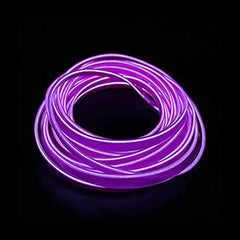 Purple 13 Feet Flexible EL Wire Glowing Neon Car Light + Inverter