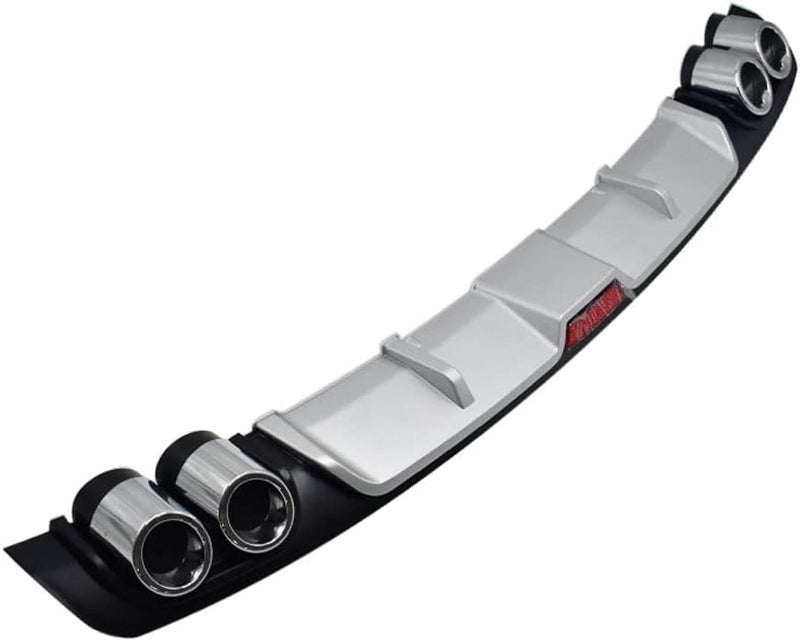 Universal Car Rear Bumper Lip Diffuser Spoiler 4 Holes Exhaust Pipe Decoration