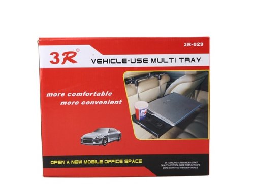 Car Multi Tray Laptop Table Cup Holder Work Desk (Black)
