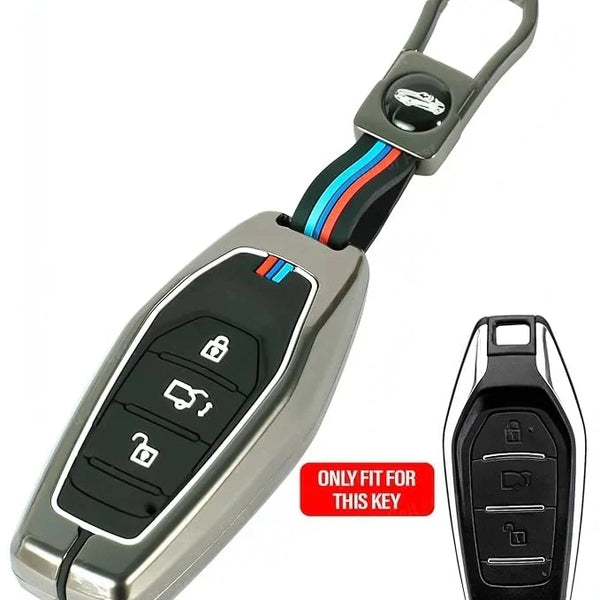 3 Button Metal Key Cover For Mahindra XUV 500 (PUSH BUTTON START)