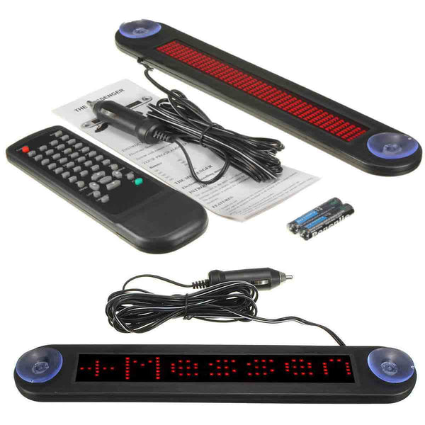 LED Display Programmable Electronic Moving Scrolling Message Sign Remote Control 12V - Red