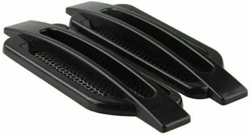 2Pcs BLACK Car Side Fender Vent Hood Scoop Air Intake Flow Fender Decorative Cover Trim
