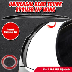 3PCS Black Universal Car Rear Trunk Wing Lip Trim Spoiler Tail Trunk Roof